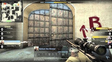 CS:GO 1V3 No scope AWP clutch action.