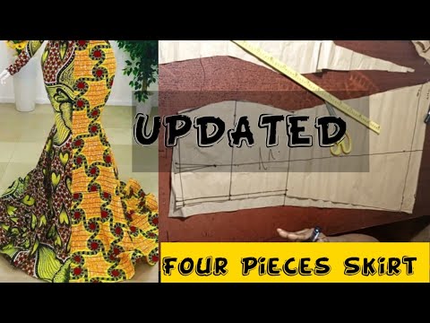 EASIEST WAY ON HOW TO CUT AND SEW A FOUR PIECES/ SIX PIECES SKIRT|  BEGINNERS LEVEL - YouTube
