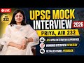 How to Crack UPSC Interview | Priya AIR 232 Mock Session with Detailed Panel Feedback