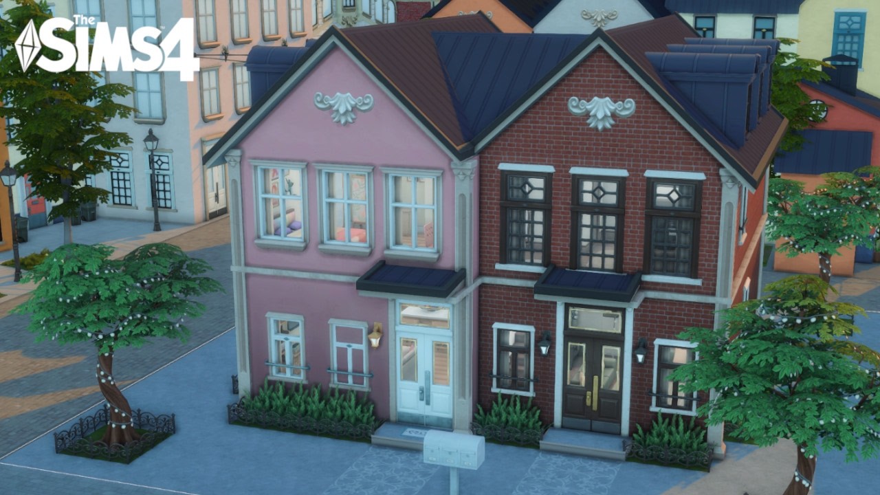 Opposite Style Neighbors Nordhaven Townhouses | The Sims 4 Speed Build