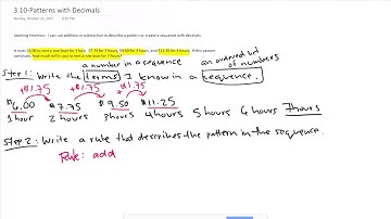 3.10-Patterns with Decimals