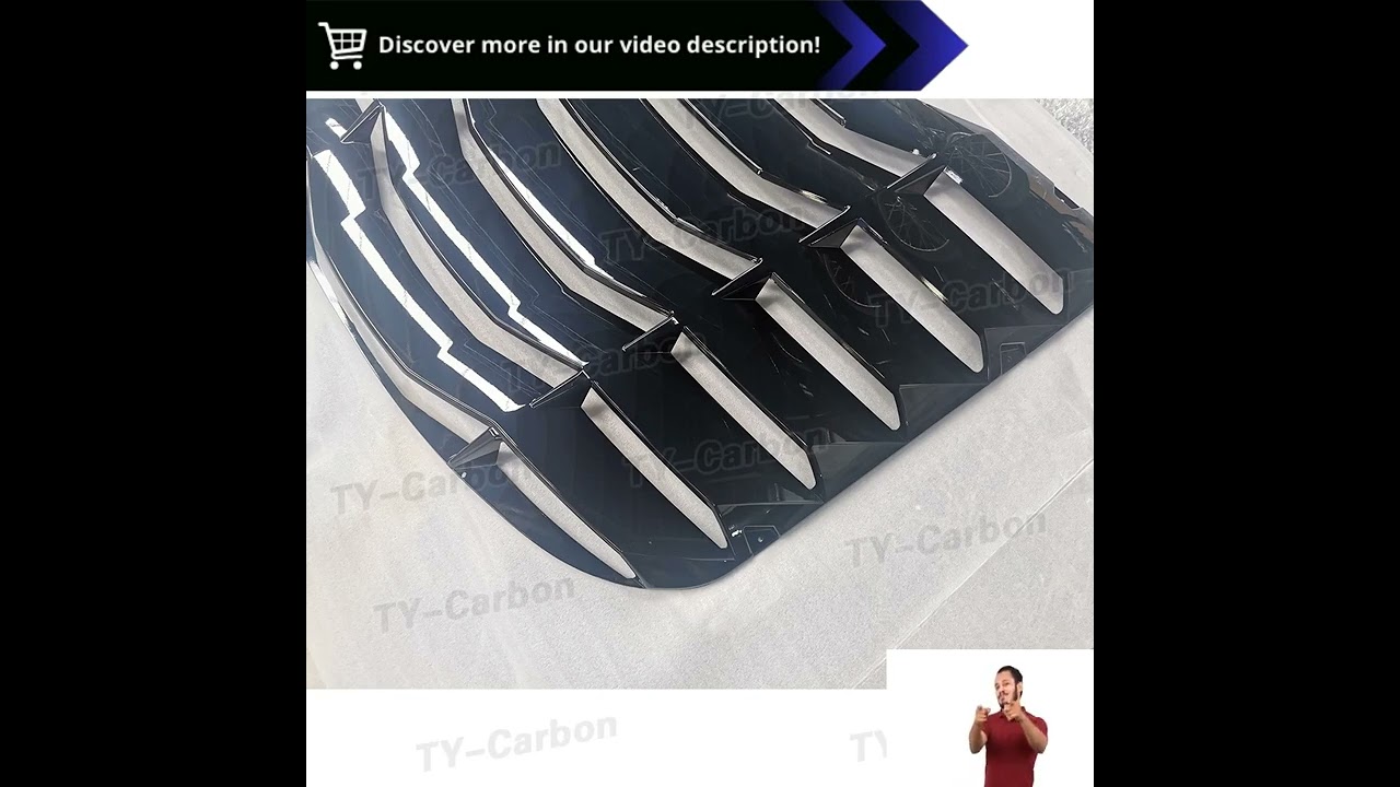 Sleek Rear Window Louver in ABS Black for Ford Mustang (2015-2020) - Air Outlet Diffuser