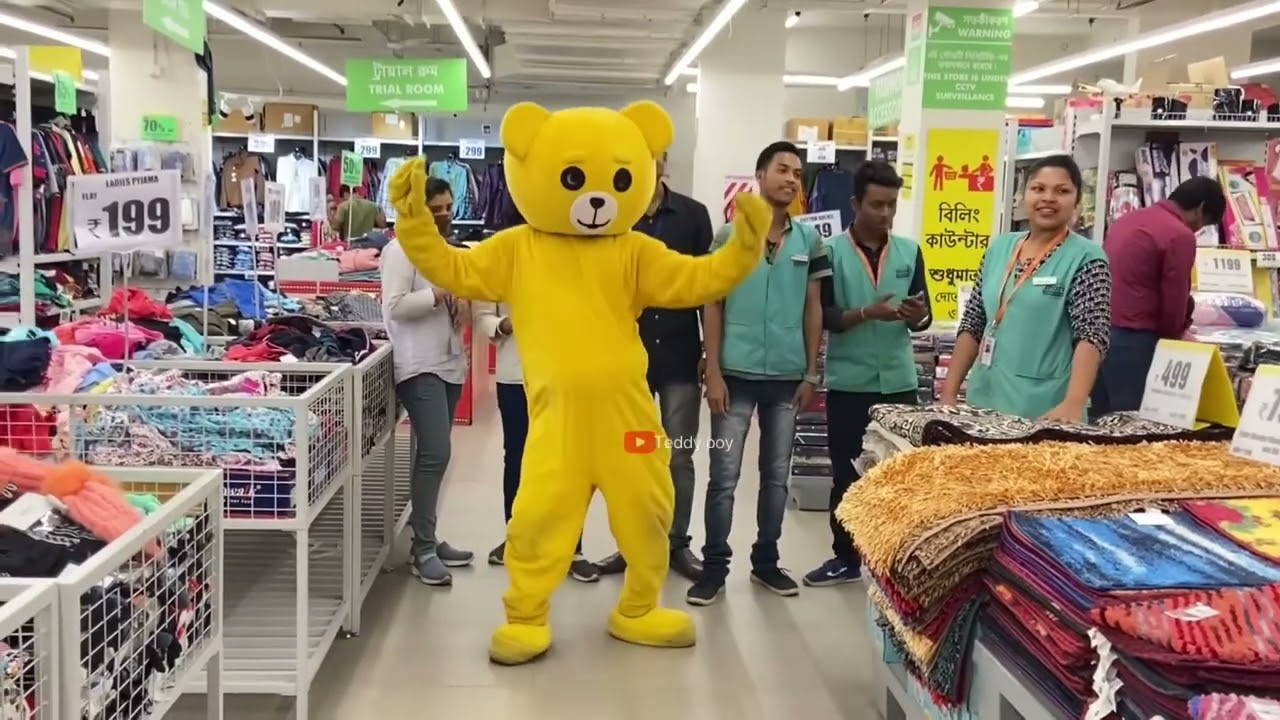 Teddy bear prank on big shopping mall 😂🤣public crazy reaction | funny reaction. 
