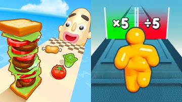Sandwich Runner vs Tall Man Run - All Level Gameplay Android,iOS - NEW MOD APK UPDATE GAMEPLAY