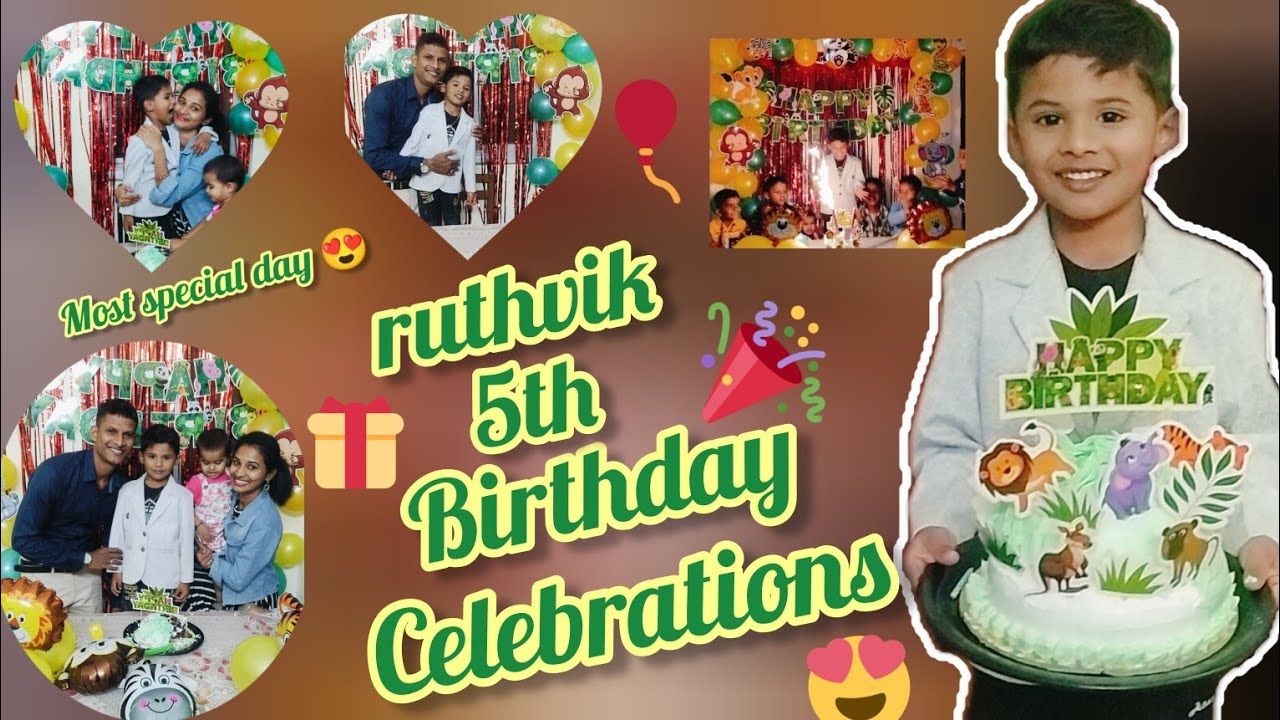 ruthvik 5th birthday celebrations🎊🎉🎂//ఈ birthday చాలాspecial ma Vicky ...