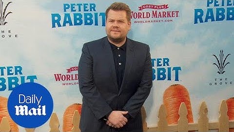 In the navy! James Corden rocks blue at Peter Rabbit premiere - Daily Mail