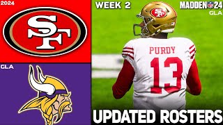 49ers vs. Vikings | Week 2 | 2024 - 2025 Updated Rosters | Madden 24 PS5 Simulation