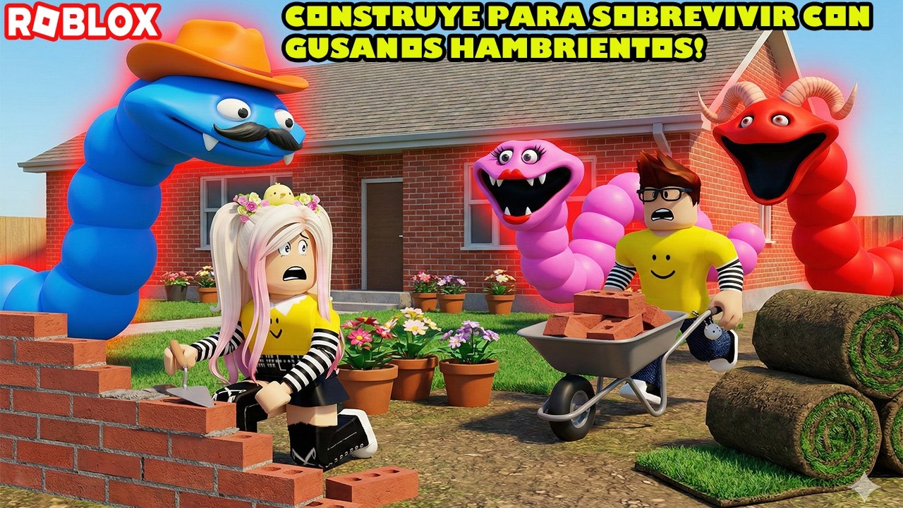 Construye Para Sobrevivir Pero Con Gusanos Hambrientos! 😮
