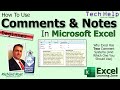 How to Use Comments &amp; Notes in Microsoft Excel - Why Excel Has Two Comment Systems