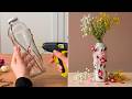 TURN OLD GLASS BOTTLES INTO A BEAUTIFUL FLOWER VASE! 💐😍 DECOR IDEA FROM TRASH! DIY
