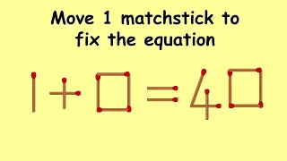 Fix 1+0=40 Match Stick Puzzles #66 | Puzzles with Answer | Move 1 matchstick screenshot 5