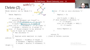 COMP2321   Binary Search Trees 7   Delete 2  Dr  Radi Jarrar