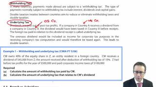 CIMA F1 International Taxation Issues