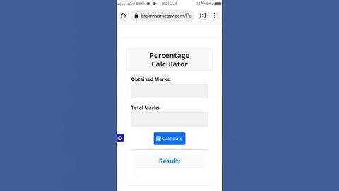 Percentage calculator | Student Mark Percentage calculator | Find Mark Percentage