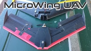 Microwing UAV  foam board drone  HKPilot APM 2.5  Autonomous KFM7 flying wing