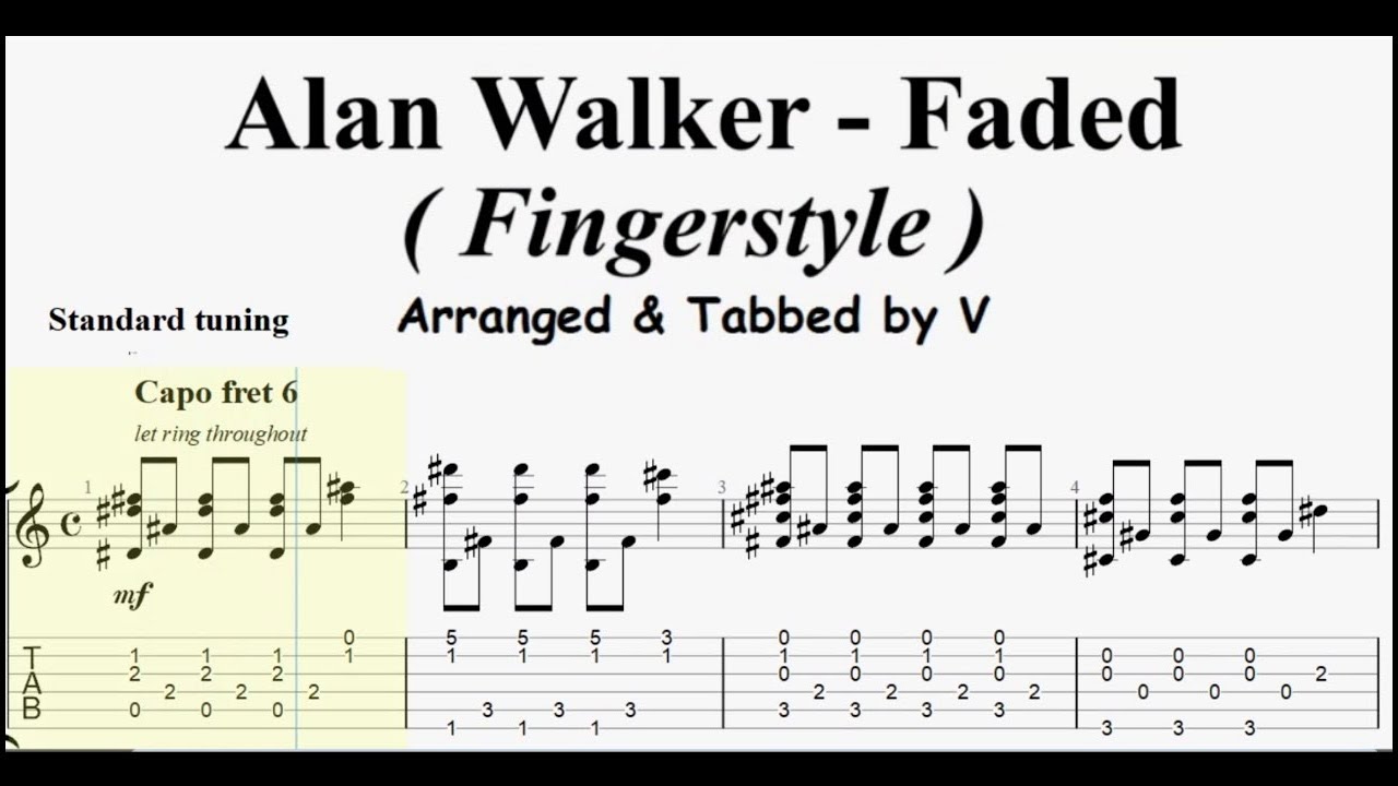 Alan Walker - Faded ( Fingerstyle Guitar Tab ) - YouTube