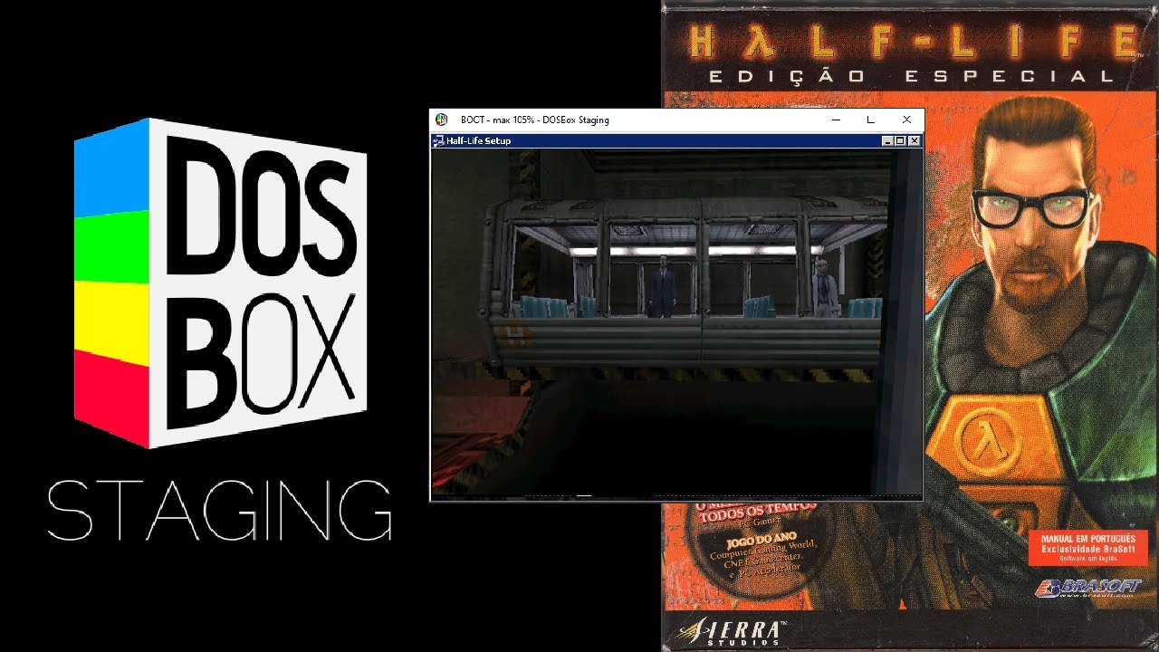 DOSBox Staging running HalfLife 1 with 3dfx Voodoo1! [That's right, it