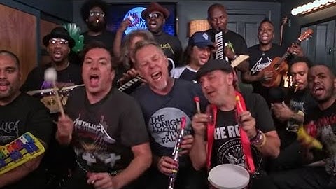 Metallica, The Roots and Jimmy Kimmel play "Enter Sandman" on classroom instruments