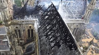 L'incendie de la basilique Saint-Donatien vu du ciel