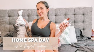 at home self care/ SPA DAY as a TRIPLET mom!