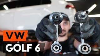 How to change front anti roll bar link / front drop link on VW GOLF 6 (5K1) [TUTORIAL AUTODOC]