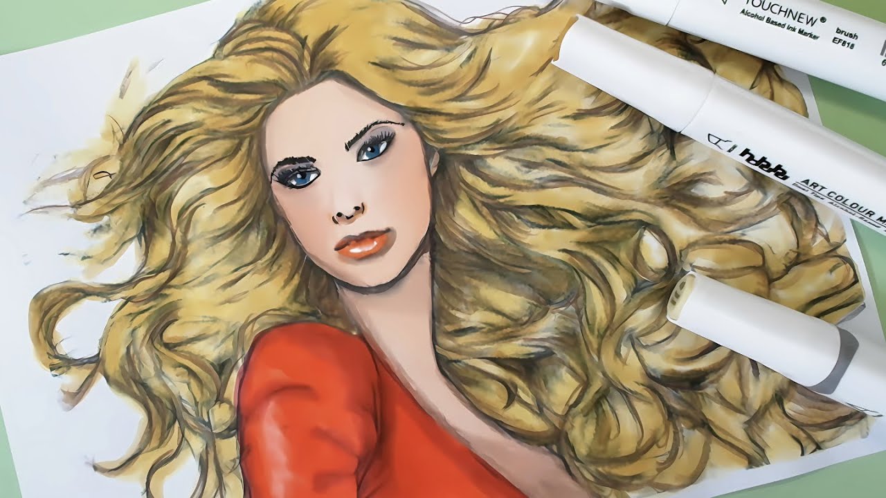 💗TOUCH MAKER FARGEVLOG: FARGING AV EN VAKKER JENTE (HUD, ØYNE, HÅR) - MED BILLIG MARKER