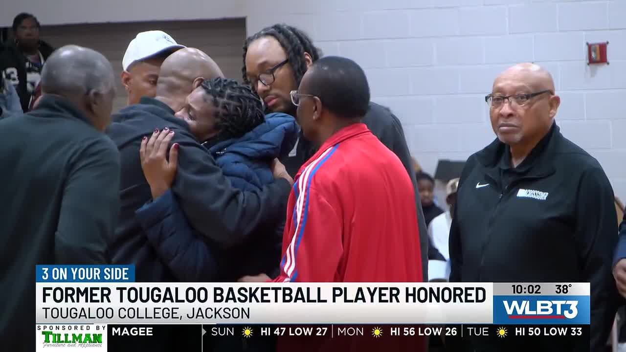 Tougaloo basketball player honored before tip-off