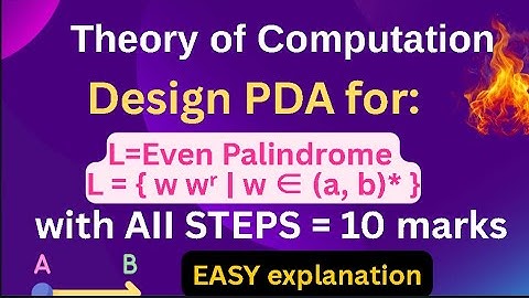 Design Push down automata reverse string wwr Non deterministic PDA WWR | (a,b)* reverse string PDA