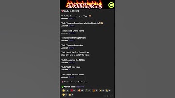 Hyde with all codes for answers vmideo TapSwap every day for 2 million coins #games #crypto #ton
