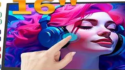 HGFRTEE 16inch Touch Portable Monitor 16:10 96%sRGB 350Cd/m Second Screen For Laptop With Holder