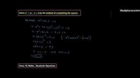 Solve the following quadratic equation x 2 +4x−5=0 by completing the square method.