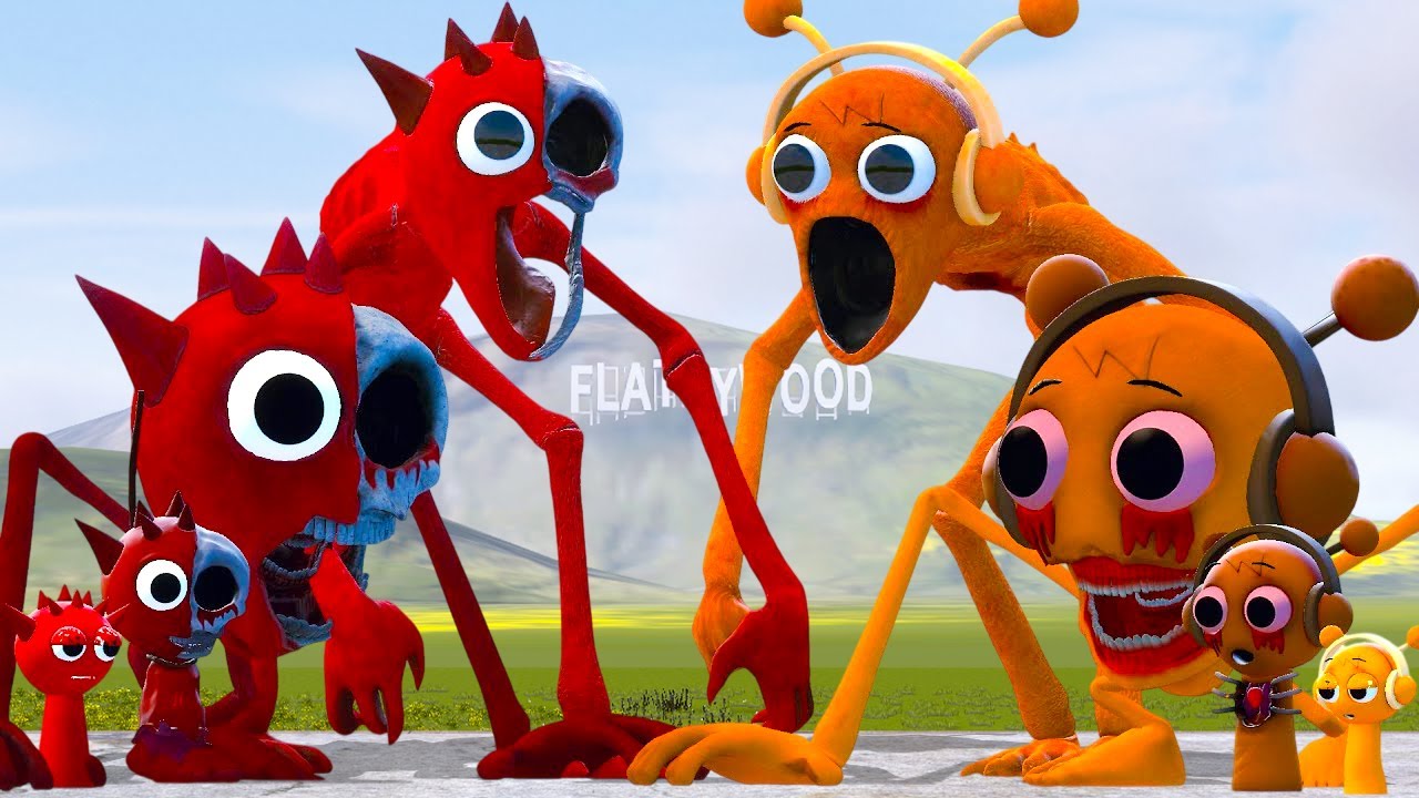 ALL NEW SPRUNKI POPPY PLAYTIME CHAPTER 4 RADDY RED VS OREN ORANGE In ...