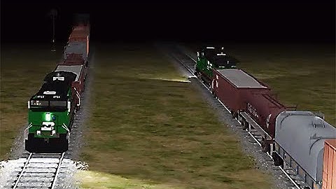 Train Sim - Mountain Pass Using GE Dash 9 at Night - Simulasi Kereta Api