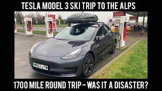 1700 mile ski trip to the Alps in a Tesla model 3 standard range  EV ski road trip