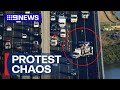 Protesters charged after blocking West Gate Bridge in Melbourne | 9 News Australia