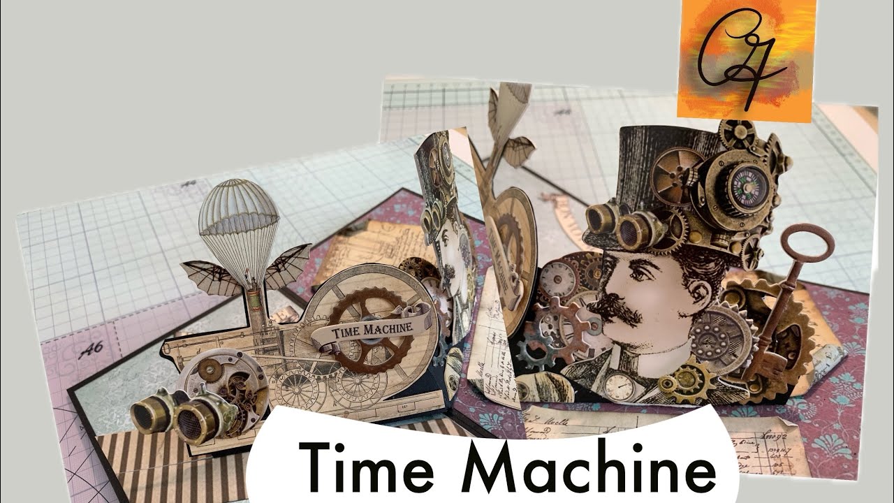 POP UP CARD TUTORIAL- EINFACHE KARTE - TIME MACHINE