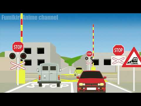 South African Railroad Crossing anime  रेलरोड क्रॉसिंग　南アフリカの踏切アニメ、アップデート4K動画