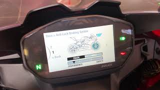 Ducati Panigale V2 dash 2020 Display rider modes
