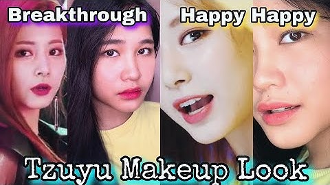 TWICE TZUYU inspired makeup look in Happy Happy and Breakthrough MV