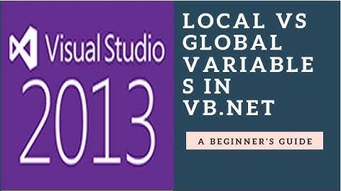 Local vs Global variables in vb.net