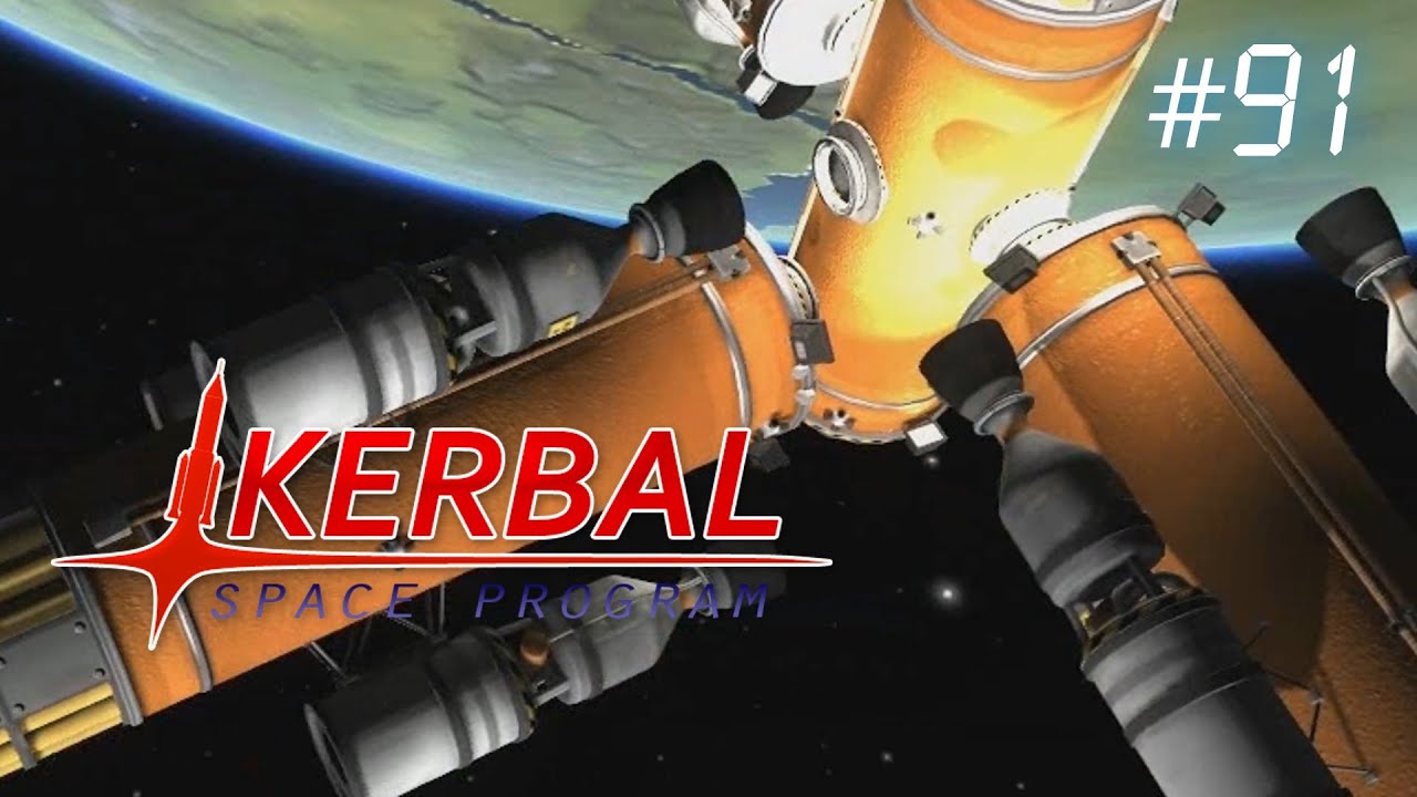 Kerbal Space Program Ep91 - Orbital Fuel Depot - In this episode I dock four fuel transport ships to the space station so it can refuel ships that dock to it.