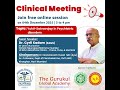 Clinical Meeting on Yukti–Satvavajay in Psychiatric Disorders | Live Online Session 4 Dec 2025