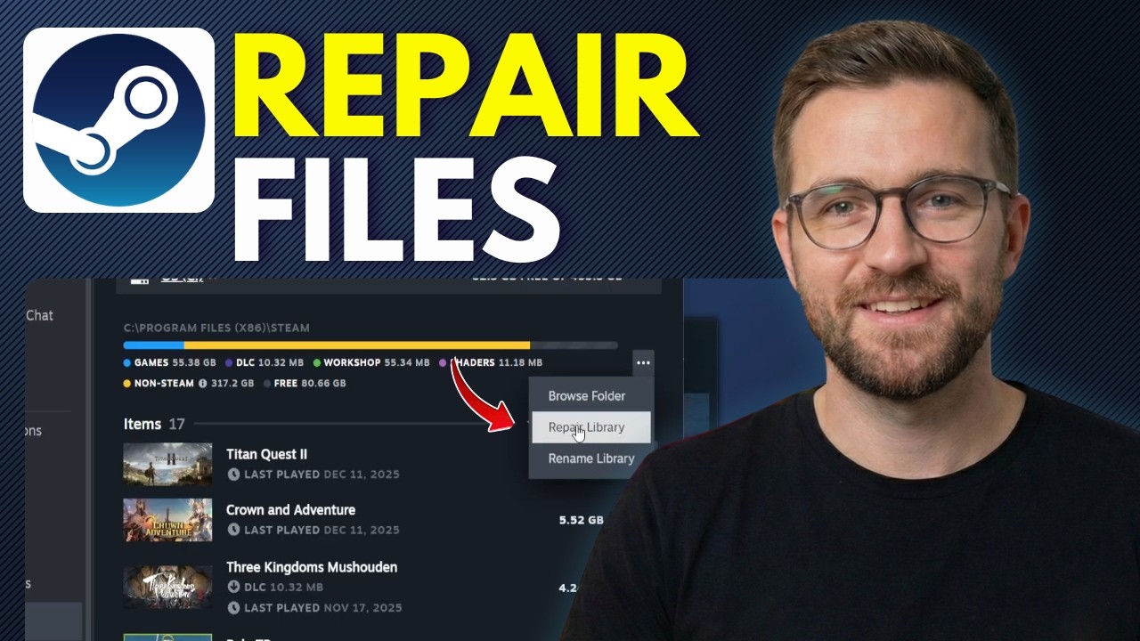 How To Repair Steam Files (Step By Step 2026) - YouTube