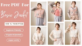 Upcycled Jacket Sewing Tutorial   Recycled Fabrics and Lining plus free PDF