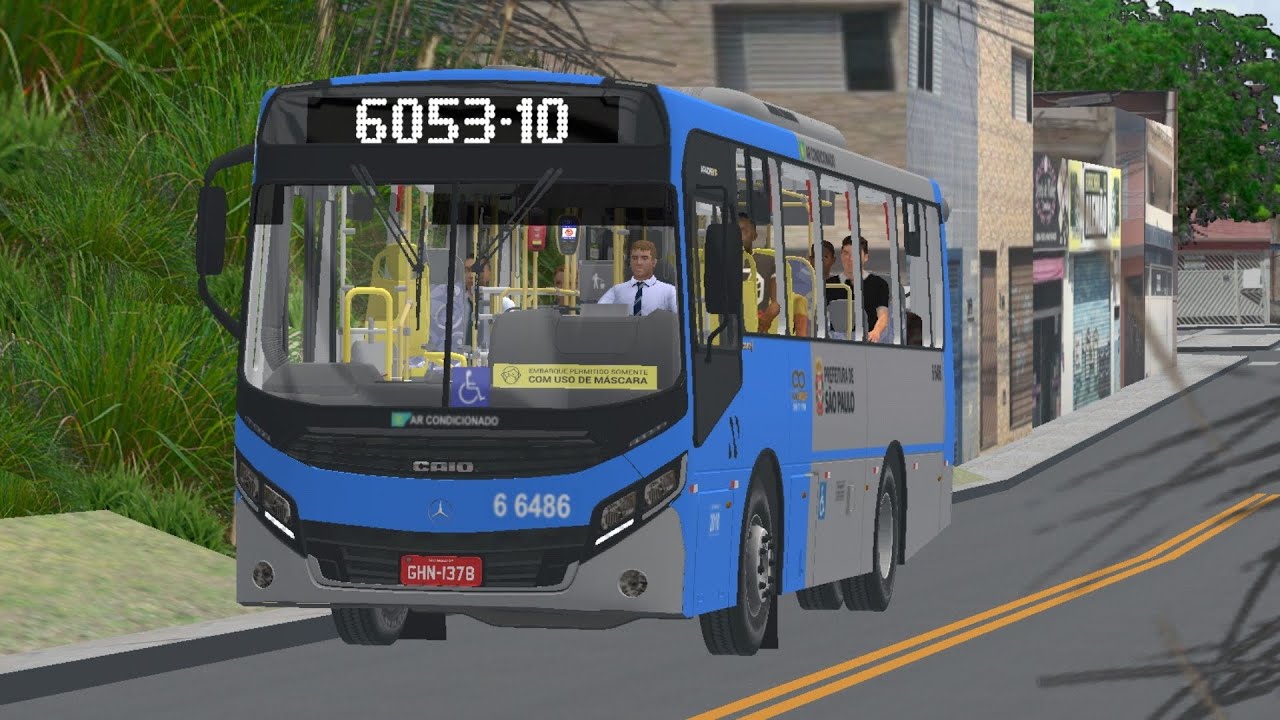 🔵 PBSU | Mapa Grajaú city v2 | Linha 6053-10 | Ida | Caio Apache Vip IV Midi MB OF-1519 Euro 5