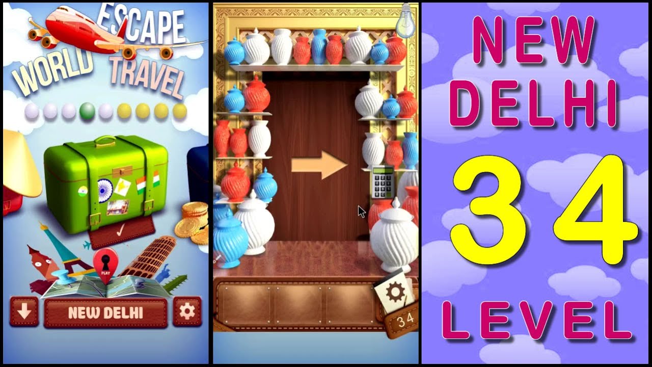 JOGO ESCAPE WORLD TRAVEL - 50 DOORS 3 | 50 PORTAS 3 LEVEL 34 - NEW DELHI