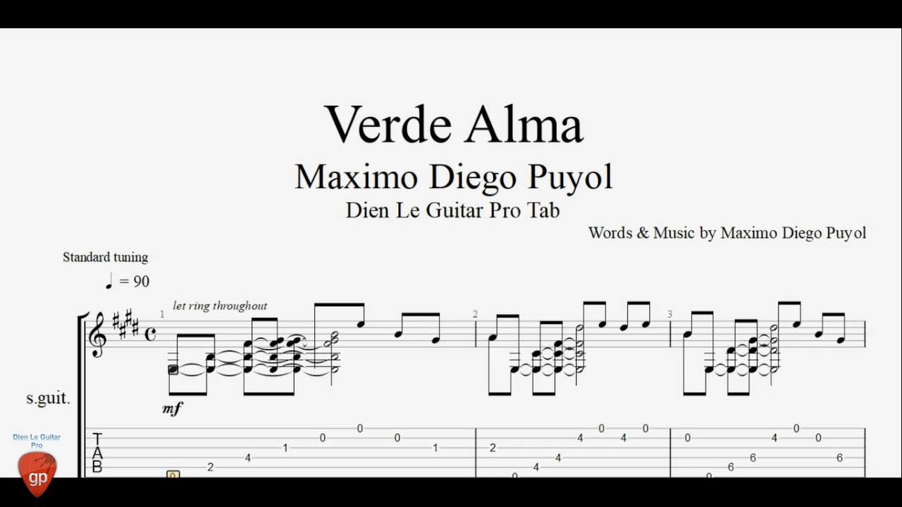 Maximo Diego Pujol - Verde Alma - Guitar Lesson Tabs Maximo Diego Pujol - Verde Alma - Guitar Lesson Tabs