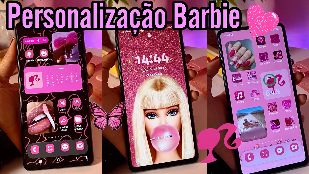 PERSONALIZAÇÃO DA BARBIE EM QUALQUER ANDROID 💕tô apaixonada - YouTube