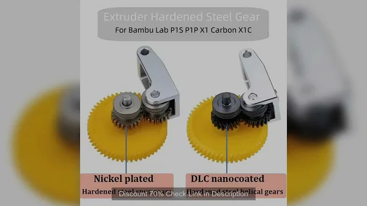 Upgrade Hardened Steel Extruder Gear Assembly For Bambu Lab P1S P1P X1 Carbon X1C 3D Printer Nickel