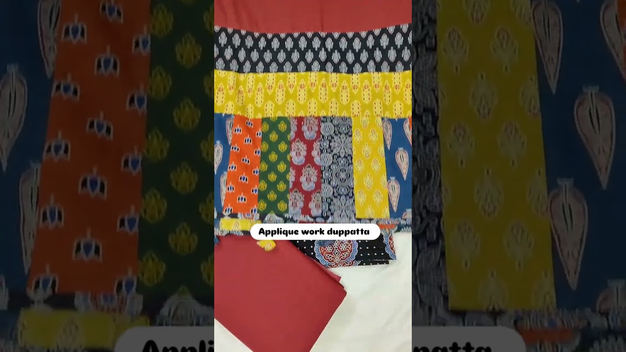Ajrakh suit with applique work duppatta| Applique work duppatta suit| Ajrakh 